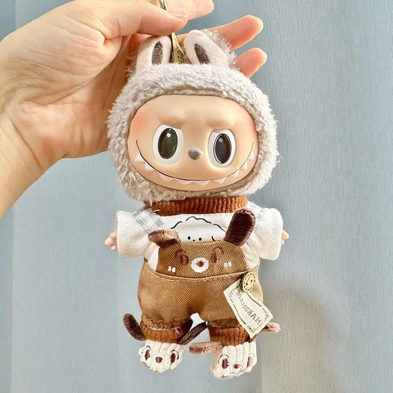 17cm Mini Plush Doll'S Clothes Outfit Accessories For Labubu Idol Dolls College Street Sweater Clothing