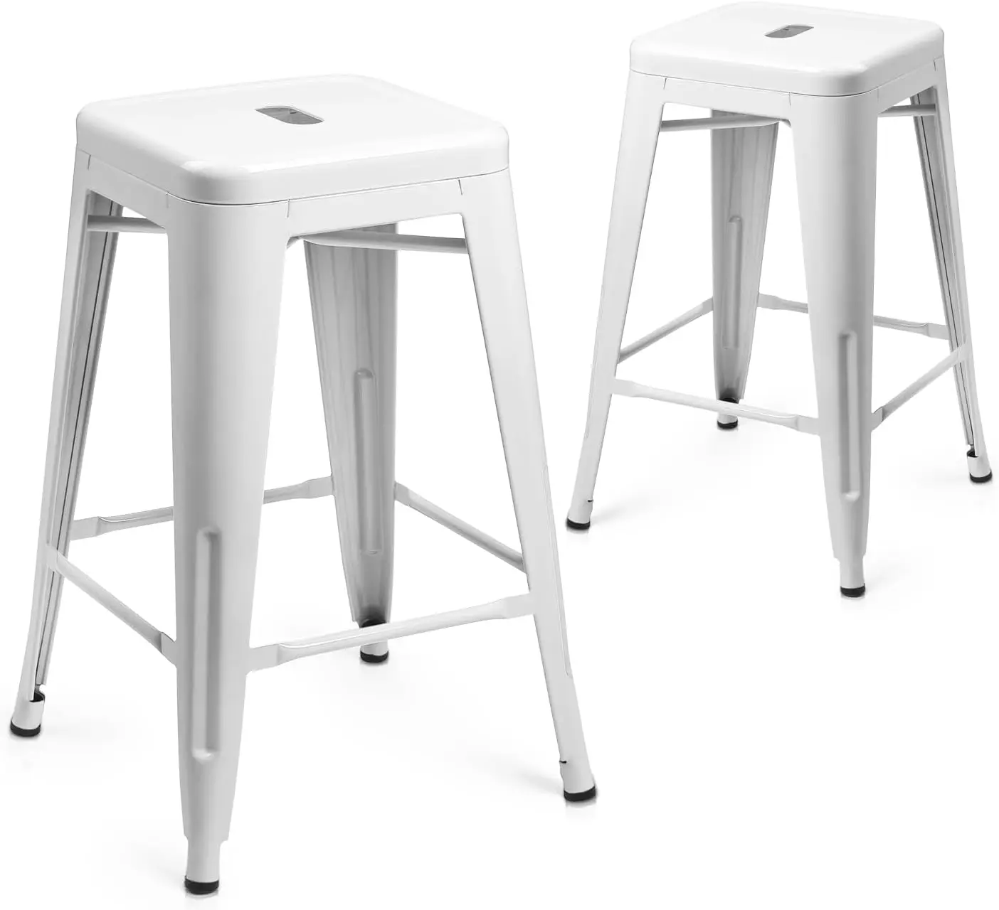 

24 H Barstools Set Of 2 Counter Height Metal Bar Stools, Stackable Bartool Indoor Outdoor Patio Bar Chair Dining Stool,