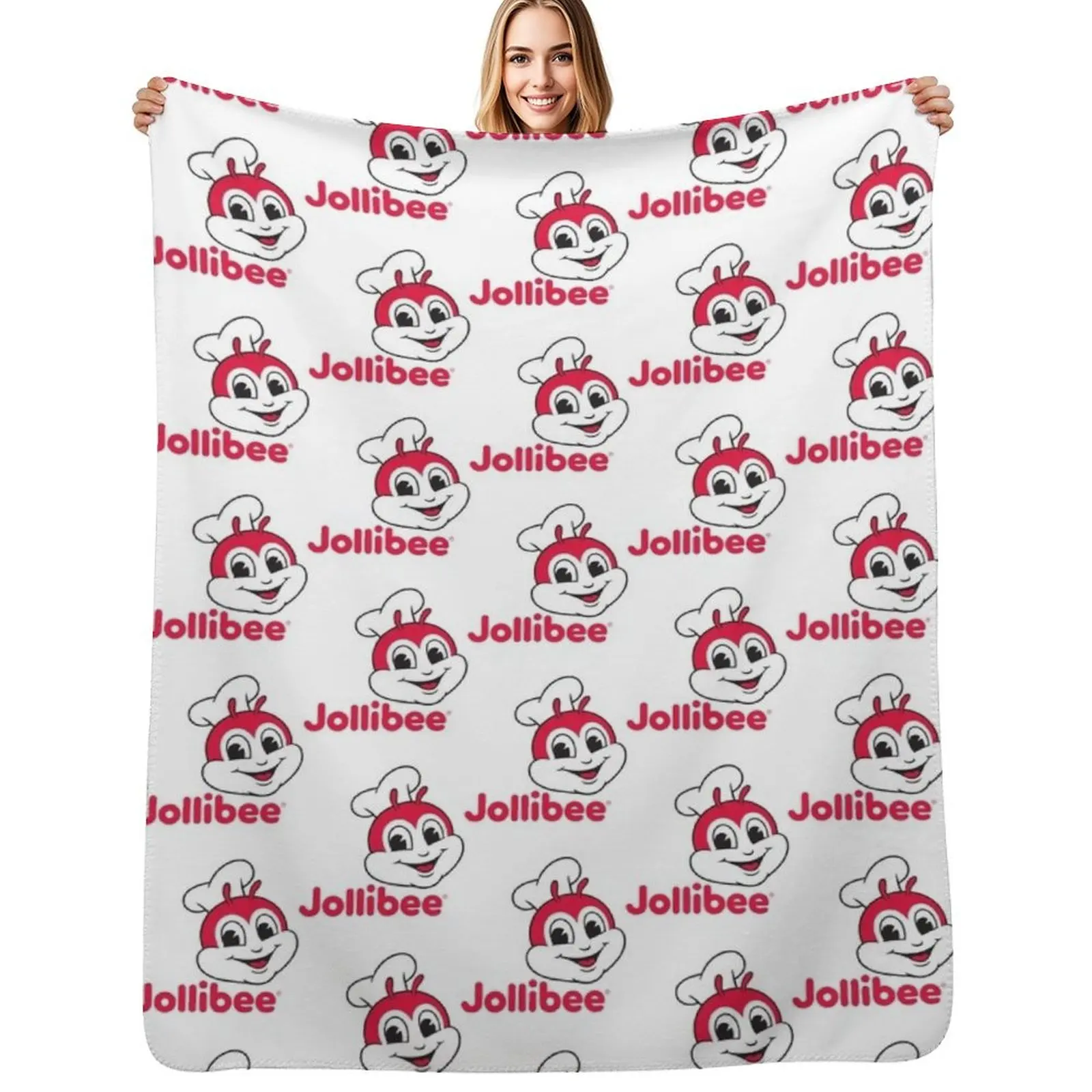 

Jollibee Throw Blanket Flannel Fabric christmas gifts Bed Fashionable Softest Blankets