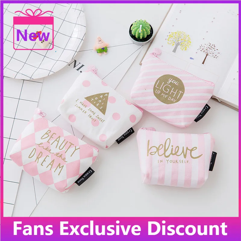 Fashion Mini Sanitary Napkin Bag Canvas Coin Purse Credit Card Holder Sanitary Pad Pouch Cosmetics Organizer Storage Bags