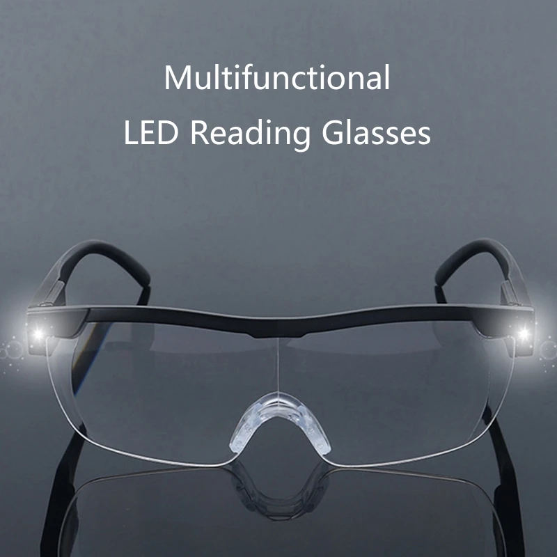 2.5X Reading Glasses with LED Light Illuminated Magnifier Nighttime Reader Magnifying Glass With Frame Eyewear Loupe Lens Crafts