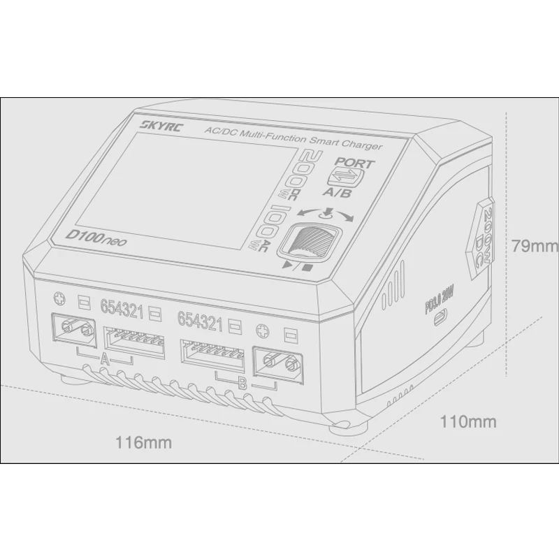 2023 NEW SkyRC D100neo Charger SK-100199 AC100W DC200W Smart Lipo Charger Replacement for D100 V2 Upgrade