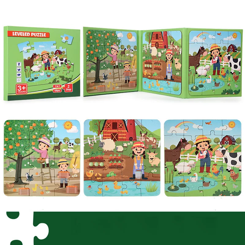 Puzzle Magnetique Enfant,97 PCS Puzzles Magnétiques pour Enfants,3-in-1 Jouet Puzzle Magnétique pour Enfants Puzzl Enfan, Jeu Magnétique Puzzles Enfant pour 3, 4, 5, 6, 7 Ans, Cadeau, Jeu Voyage, B