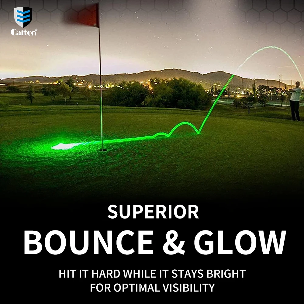 Caiton - 12Pcs Night Golf Balls,Ultra Bright Glow,The Dark Golf Ball Long Lasting Light Up  Ball Only Requires UV Light Source