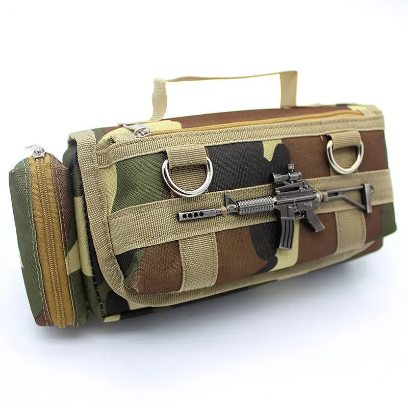 

Military-Themed Pencil Organizer - Tactical Camo Bag with Detachable Patches, STEM Learning Gift for Boys Aged 10-15