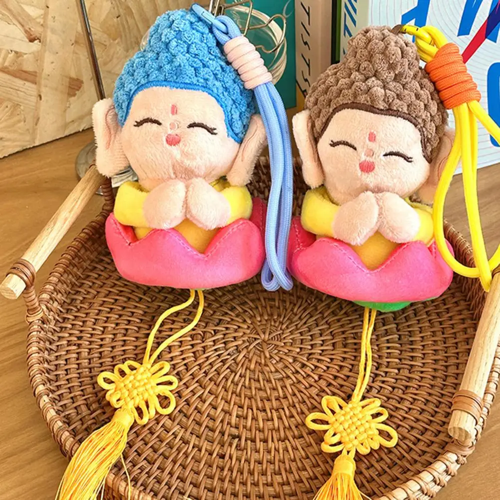 buddha-pendant-necklace-cartoon-buddha-plush-keyring-with-lanyard-soft-velvet-hanging-ornament-decorative-bag-charm-cute-toy