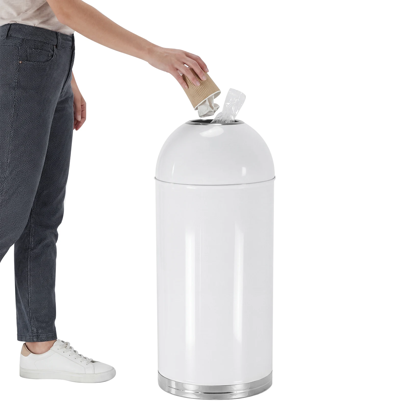 

58L Thickened Double Buckets Trash Can with Removable Inner Bucket Round Commercial Trash Can for Home Office Restaurant Kitchen