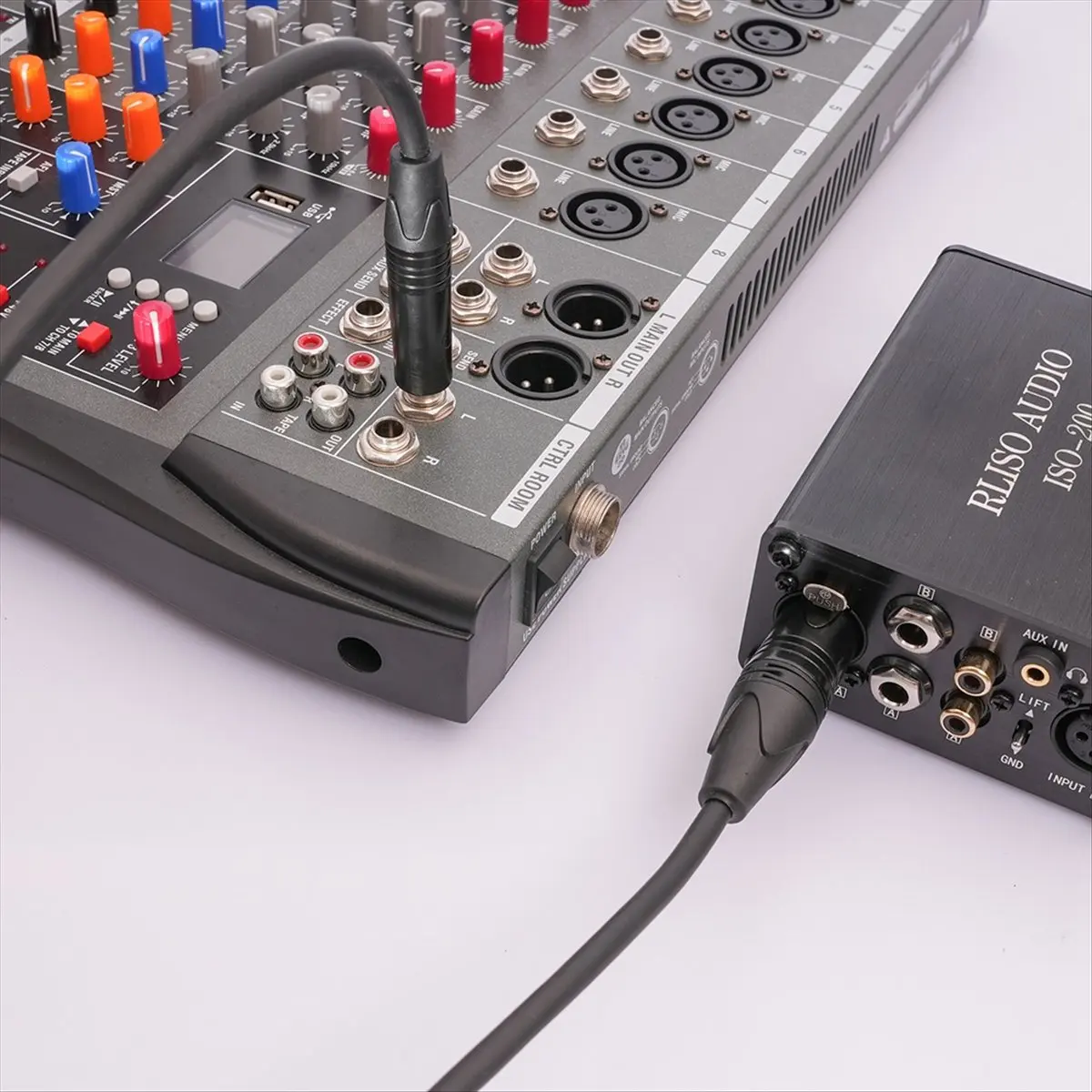 L77A 6.35mm to XLR Jack Audio Cable 6.35mm (1/4In) Male to 3 PIN XLR Male Balanced Interface Cable for Microphone, 3 Meter