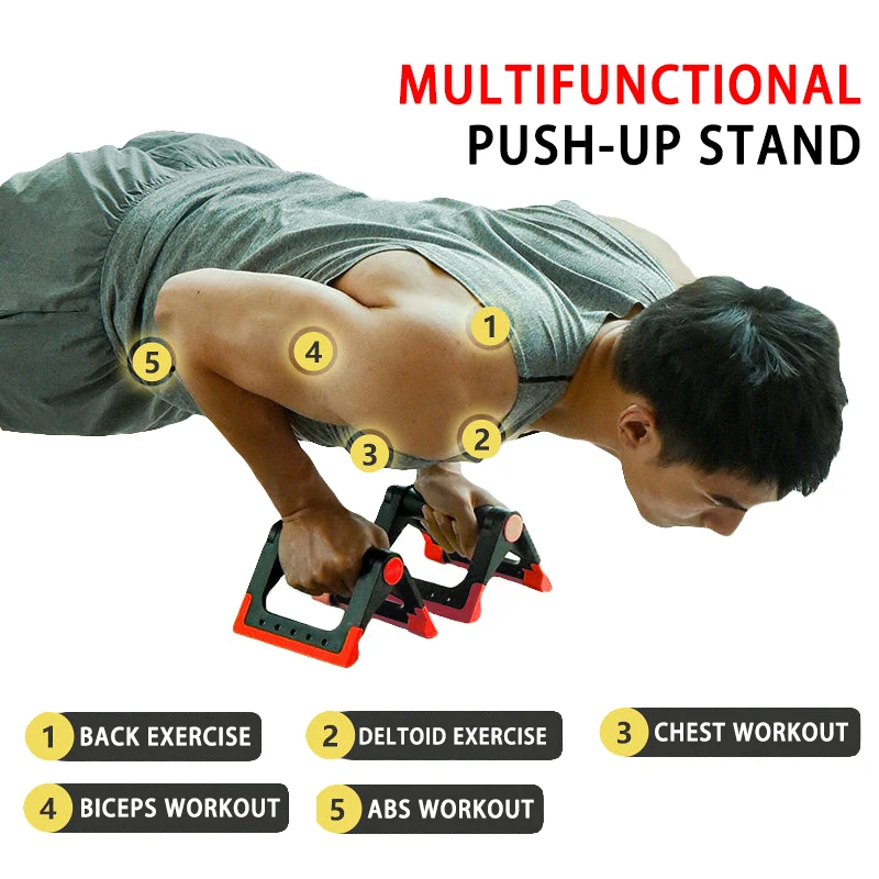 2 Pcs Foldable Push-Up Rack Multi-Function Push Up Board Arm Muscle Training Push Up Bar Portable Fitness Equipment For Home Gym