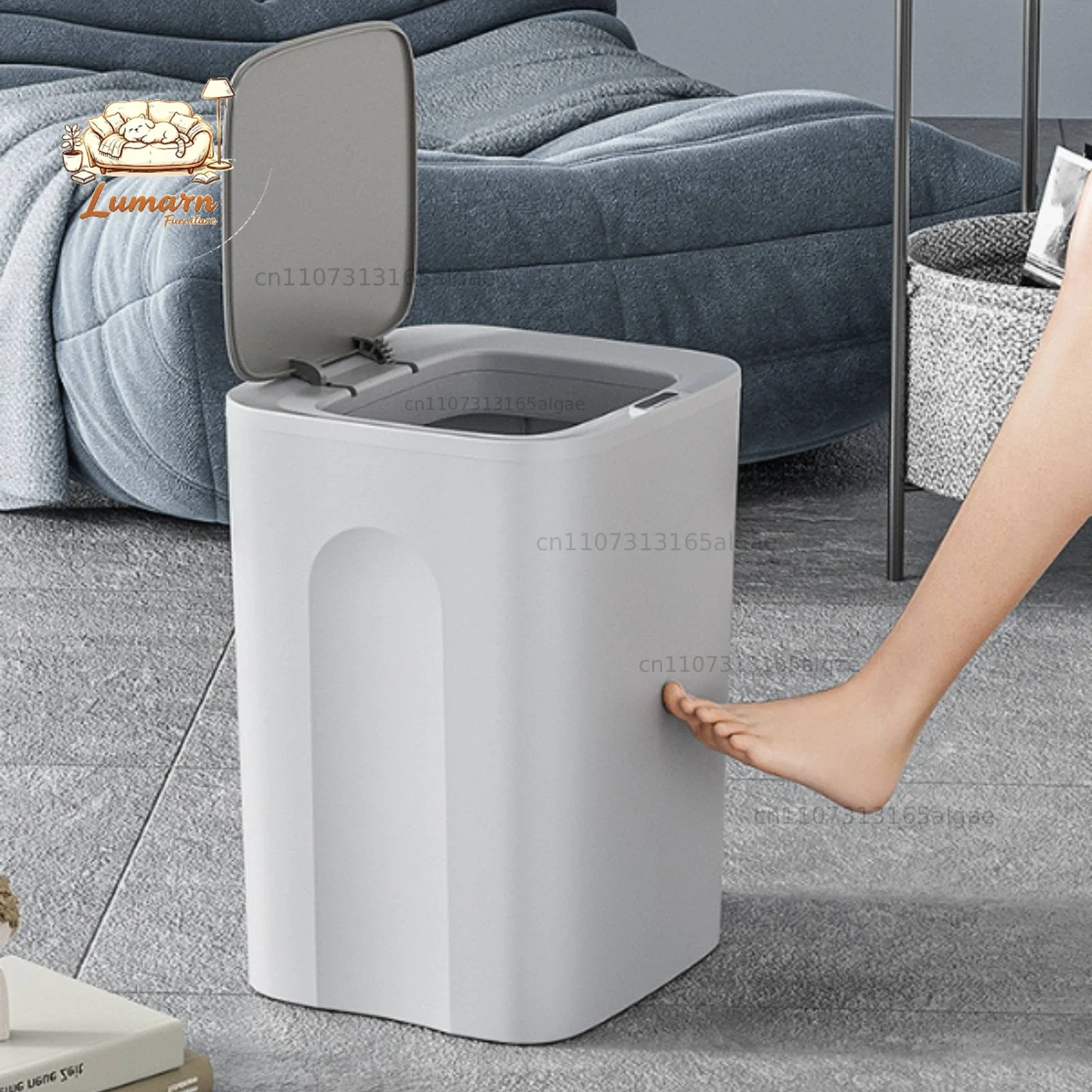 Sensor Trashcan Smart Trash Can Automatic Waste Bin Type-C Charging Odor-Resistant Storage Organize for Home Kitchen Office