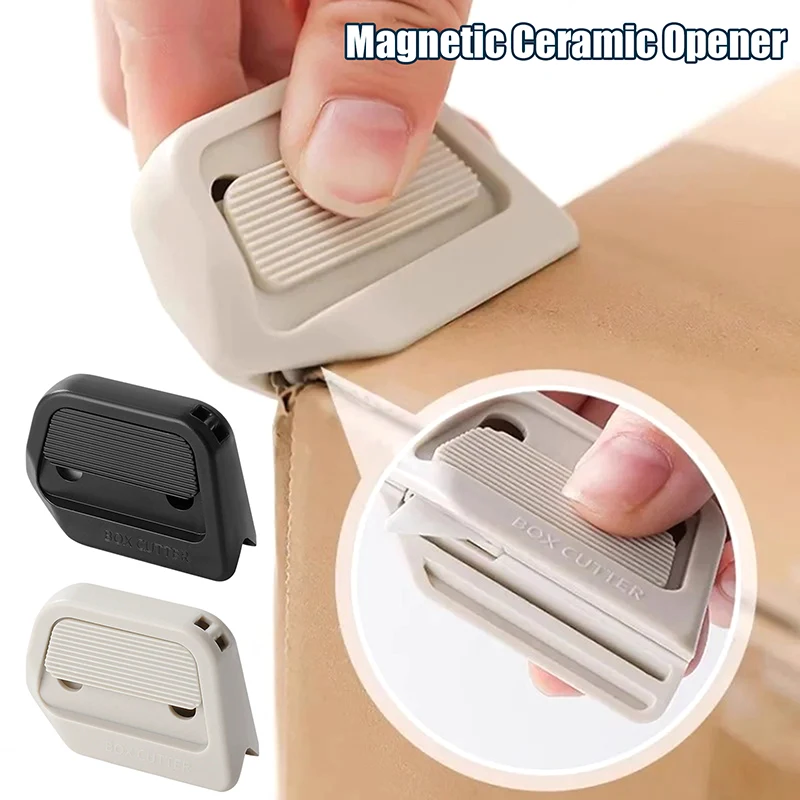 Taglierina magnetica per scatole in ceramica Taglierina retrattile per cartone di sicurezza portatile con scanalatura ad angolo retto per l'uso quotidiano
