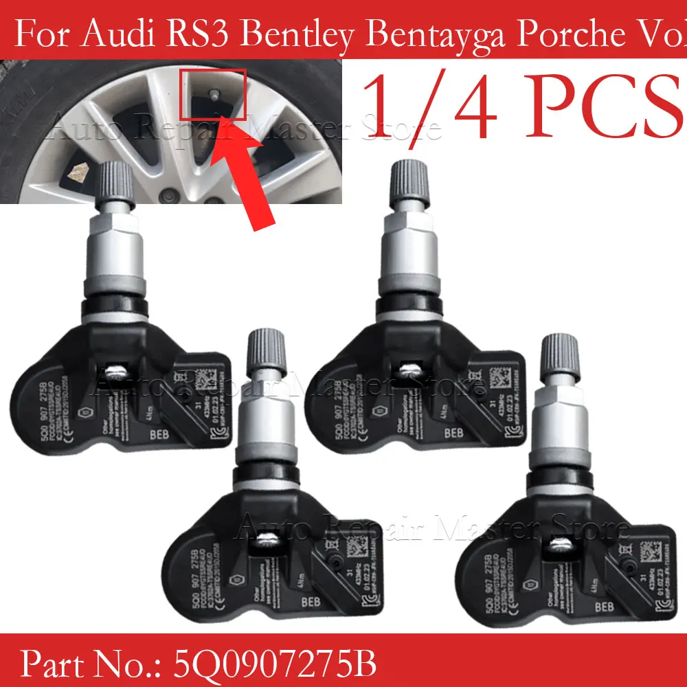 1/4PCS 5Q0907275B Tire Pressure Sensor  System TPMS For Audi RS3 Bentley Bentayga Porche Volkswagen Beetle Golf Eos