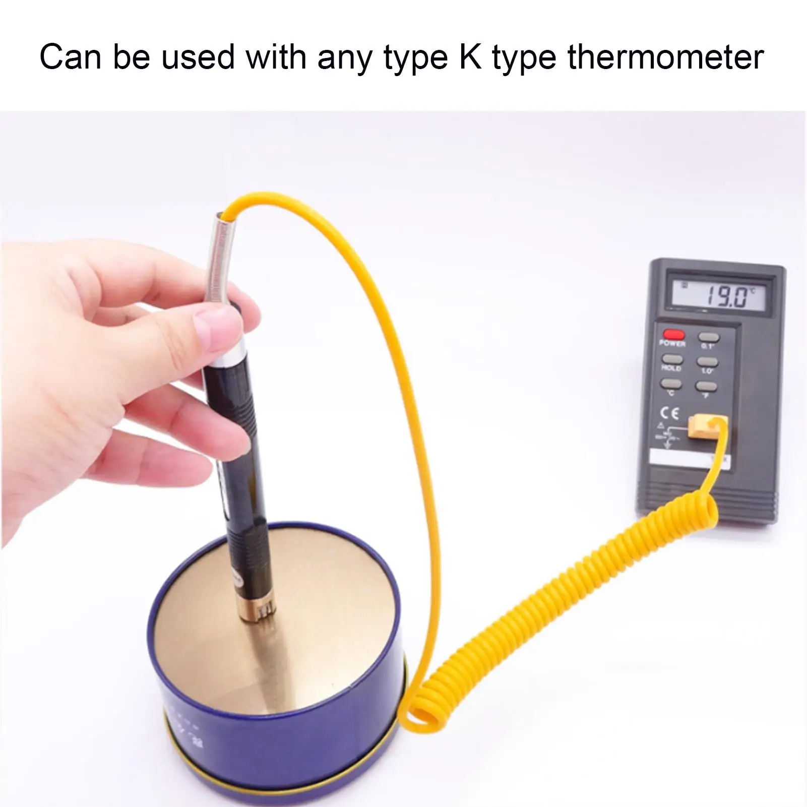 Accurate K Type Surface Thermocouple Probe - Lightweight Handheld for steel Making Tool with Straight Shank