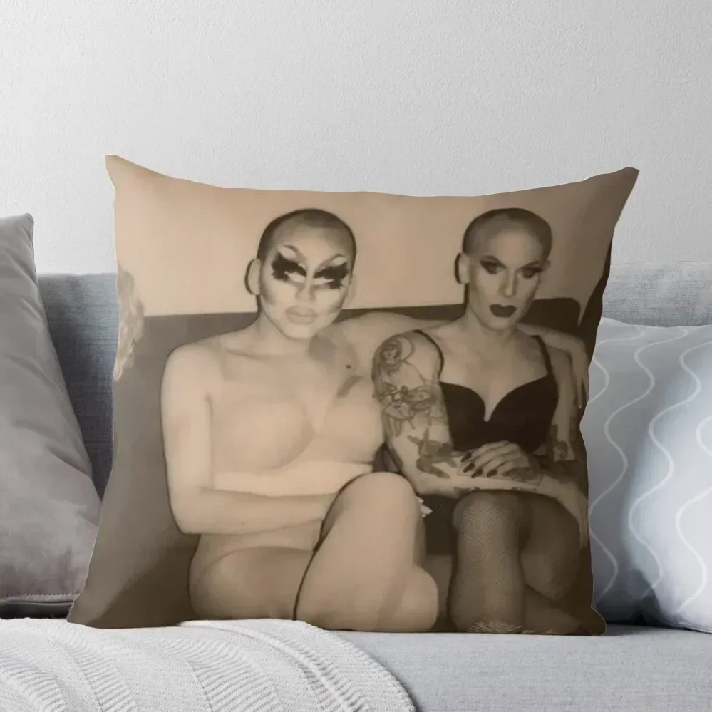 Trixie & Katya - Behind the Scenes Throw Pillow New year luxury sofa pillows pillow