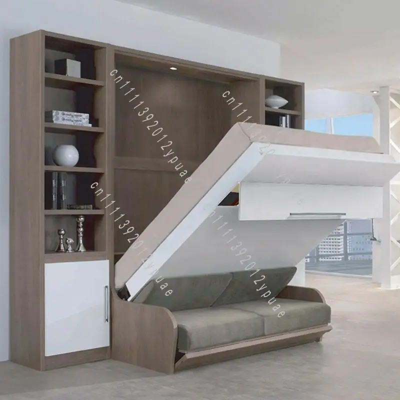 Space Saving Home Furniture for Small Apartment, Invisible Wall Bed with Wardrobe, Murphy Foldable Sofa Set