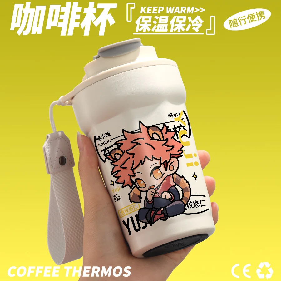 

Anime Jujutsu Kaisen Cosplay Portable Thermos Coffee Cup Cartoon Water Glass Heat Preservation Insulated Mug Birthday Xmas Gift