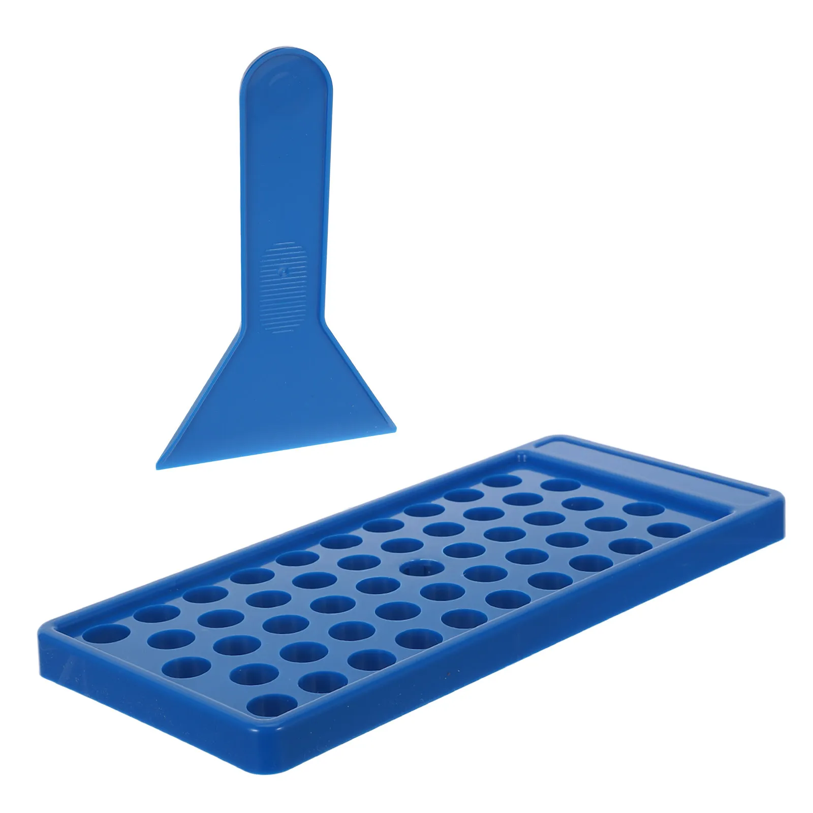 Lip Balm Filling Mold 50 Slot Tray with Spatula Portable Tube Pouring Tool DIY Cosmetic Making Kit
