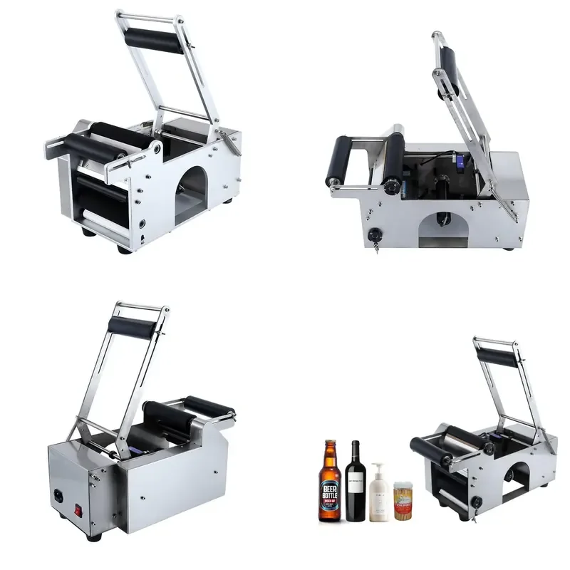 Semi-Automatic Self-Adhesive Beverage Labeling Machine for Small Round Glass Plastic Bottles New Condition Motor Core