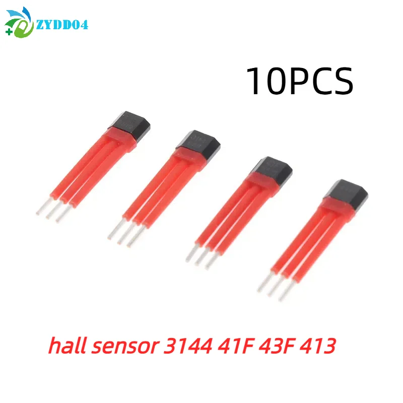 ●10PCS Electrocar Motor Hall Sensor 3144 41F 43F 413 With High Temperature Insulation Sleeve Hall Element Switch 13A A44E Sensor