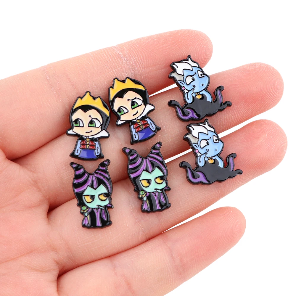 FI116 Villain Stainless Steel Piercing Cartoon Ear Stud Earrings For Woman Enamel Earring For Children Fashion Jewelry 2024