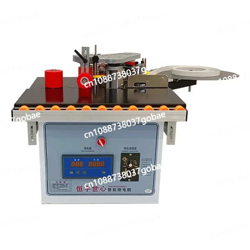 Double Cylinder Automatic Belt Cutting Manual Edge Banding Machine Double Sided Adhesive Woodworking Edge Banding Machine 220V