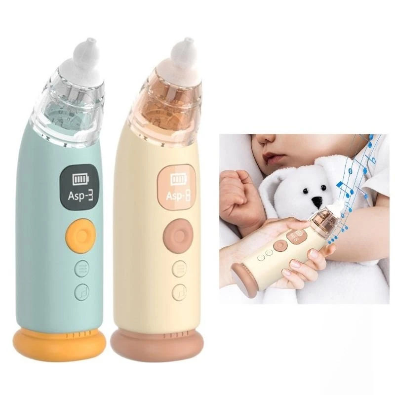 

J15U Automatic Nose Cleaner Nasal Aspirator with Light and Nursery Soothing Function 3 Suction Levels Baby Nasal Sucker