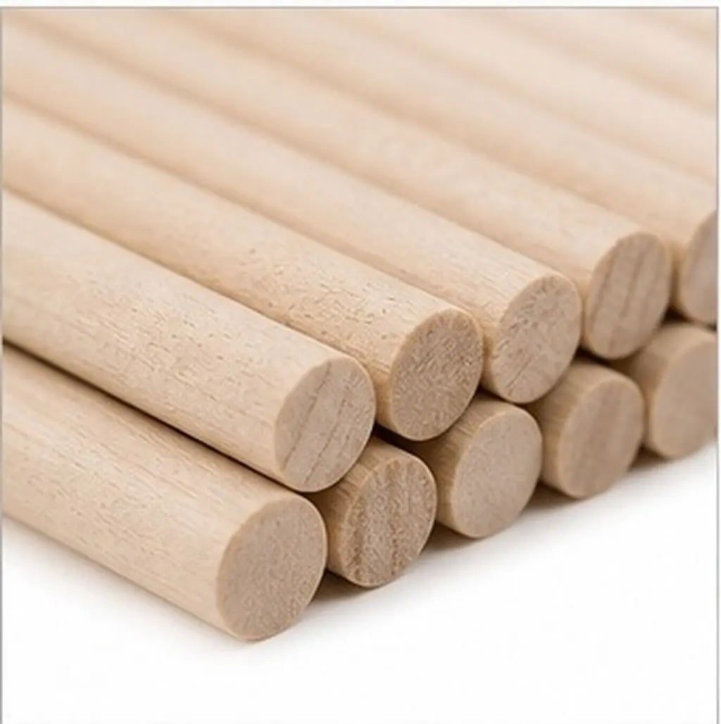 200Pcs DIY Wooden Round Wood Dowel Rods for Craft Projects Woodworking Hobbyist Accessories Handmade Materials