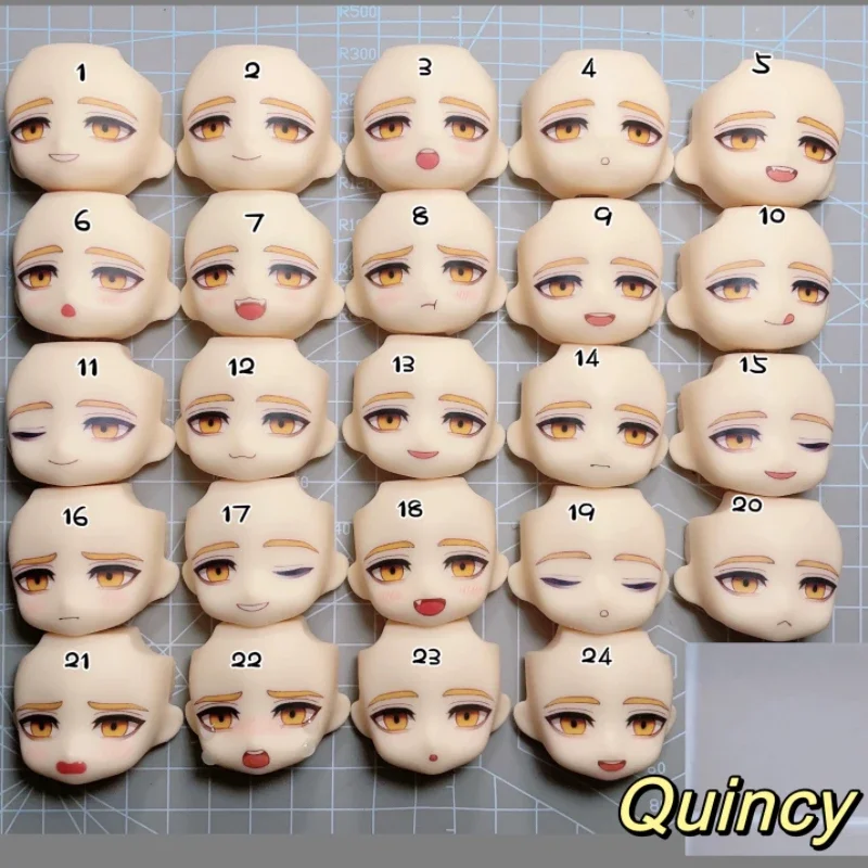 Quincy Faceplate Ob11 GSC Clay Man Face Nu Carnival Water Sticker handmade Doll Accessories