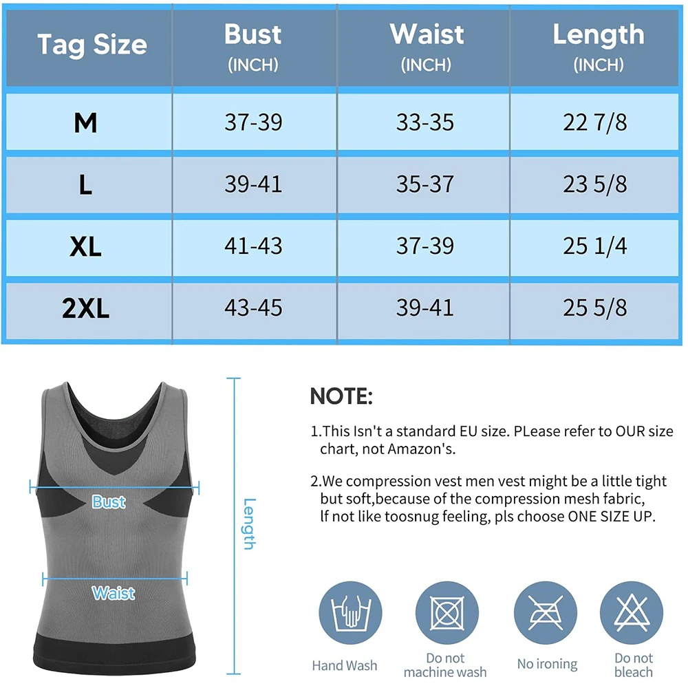ضغط قميص رجالي التخسيس سترة محدد شكل الجسم عبر اللون الملابس الداخلية تانك القمم للرجال البطن التحكم اللياقة البدنية تجريب الملابس #2