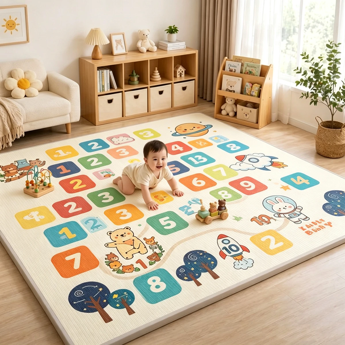 

Folding Mat Carpet Rug Playmat Thick 200x180/180x150/180x120cm Safety Mat Play Mat for Children's Friendly Crawling Play Mats