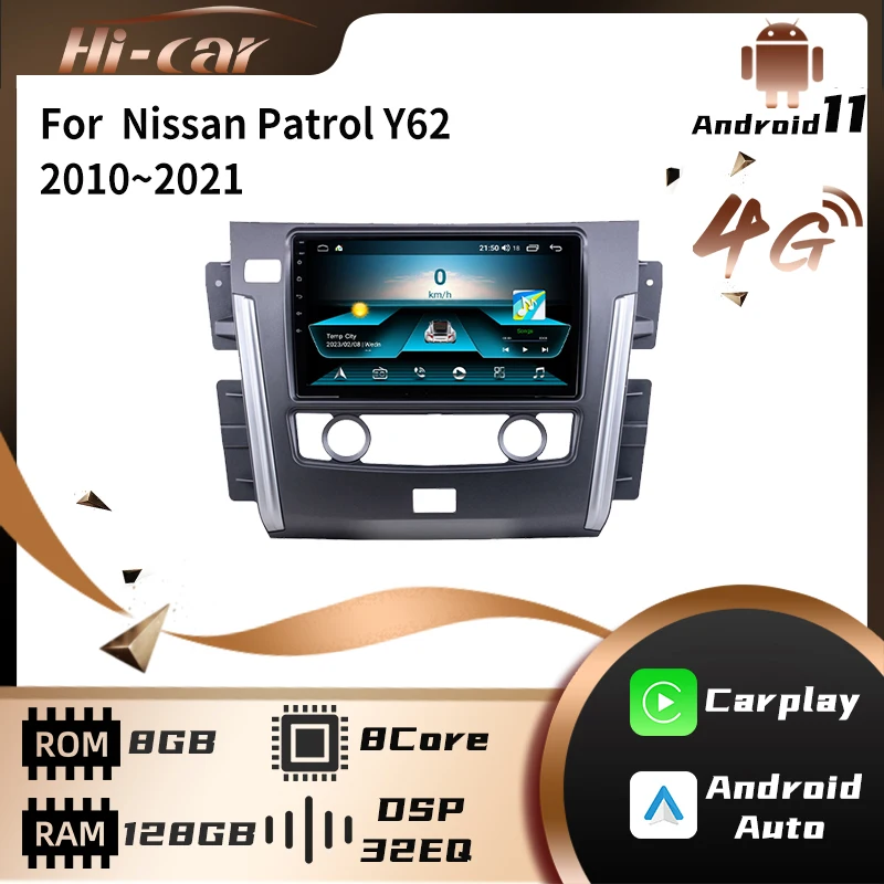 

2 Din Autoradio for Nissan Patrol Y62 2010~2021 Car Radio Stereo WiFi Carplay GPS Navigation Multimedia Video Player Head Unit