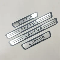 Para Renault CAPTUR 2016 2017 2018 ~ 2025 pegatina de acero inoxidable umbral de puerta protectores de placa de desgaste umbral embellecedor de Pedal accesorios de coche