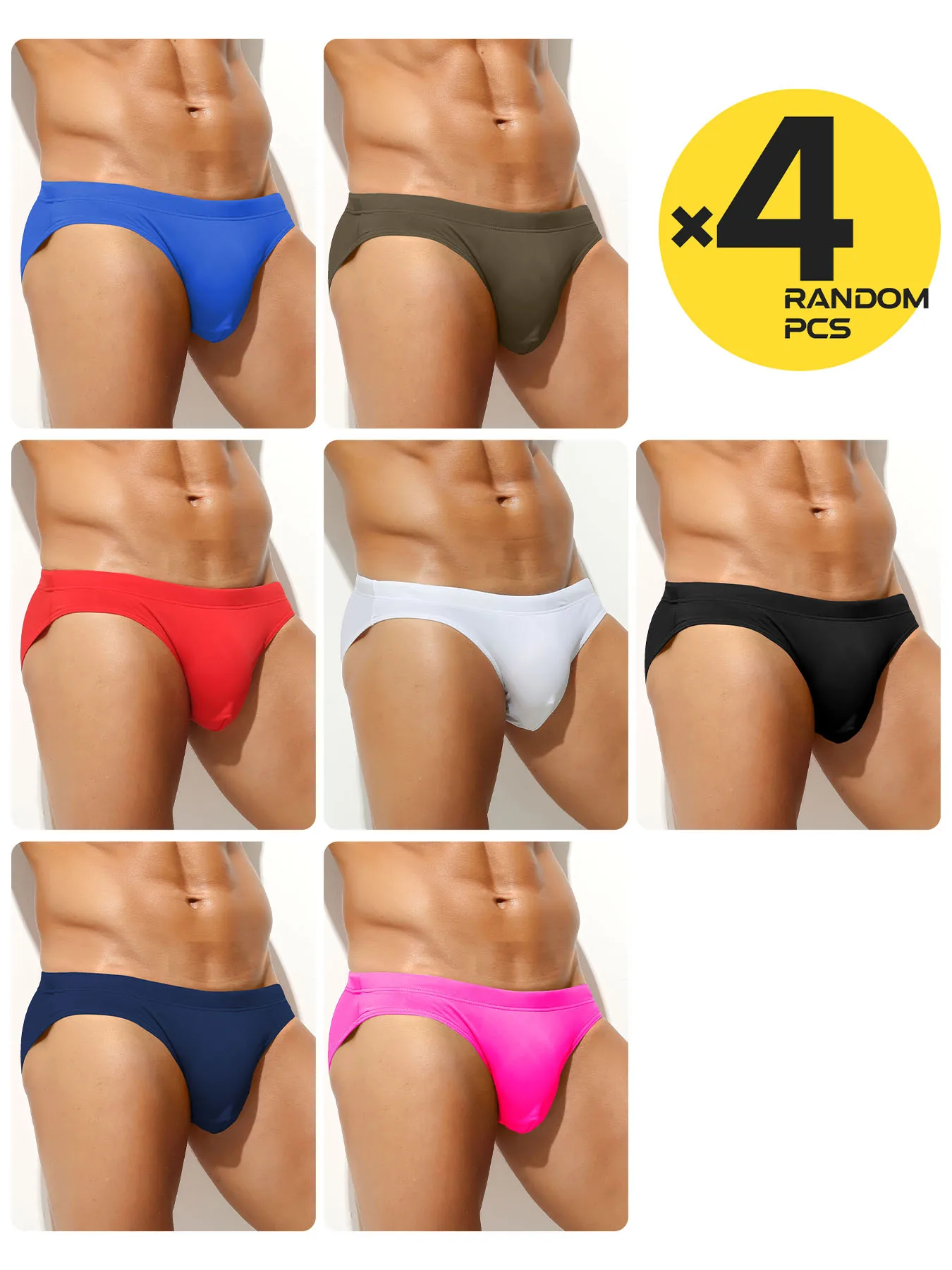 ملابس بحر بتصميم سلسلة صلبة من النايلون للرجال، بيكيني للسباحة، سراويل داخلية منخفضة الارتفاع هوت سبرينغز، ملابس سباحة، قطعتان، 3 قطع، 4 قطع، S، M، L، XL