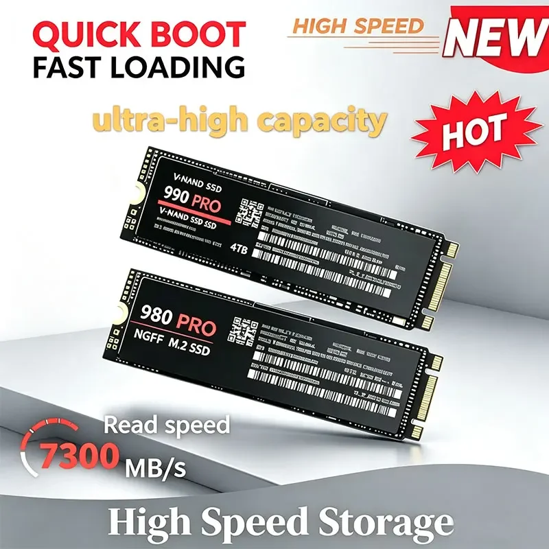 

【Brand+】New 980Pro 990Pro for Laptop Desktop PC SSD Internal Solid State Drive M.2 NGFF PCIe 4.0 High Speed Up to 7400MB/s