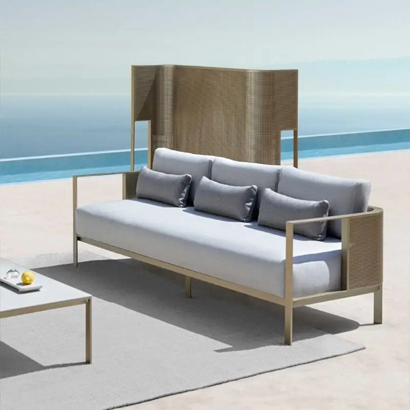 

Stainless Steel Outdoor Sofa for Hotel Courtyards Villas and Terraces Rainproof and Sun-Resistant Commercial Furniture