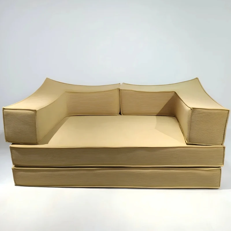 

Orange Vacuum Compression Sofa Bed Set Fabric Corner Living Room Furniture Sponge Filling Material Boneless