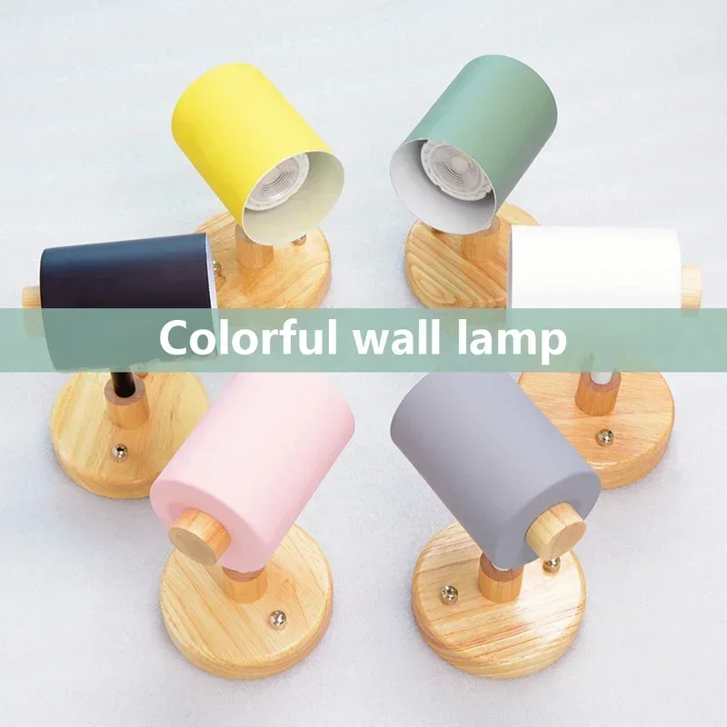 Imagem -02 - Nordic Bedside Wall Lamp With Switch ue ul Plug Macaron Gu10 Sconce Estudo Quarto Decoração Moderna Luminária