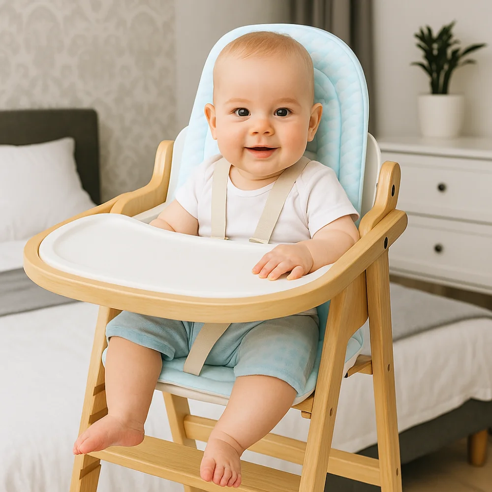 وسادة عربة أطفال قابلة للتنفس ناعمة بلون واحد لعربة الأطفال وسادة لتناول الطعام وكرسي عربة الأطفال وحصيرة سيارة للكرسي يدفع باليدين