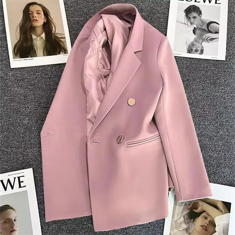 Insozkdg Candy Green Blazers Women Female Ladies 2024 Spring/Autumn New Designer British Chic Elegant Blazer Women Clothing Tops