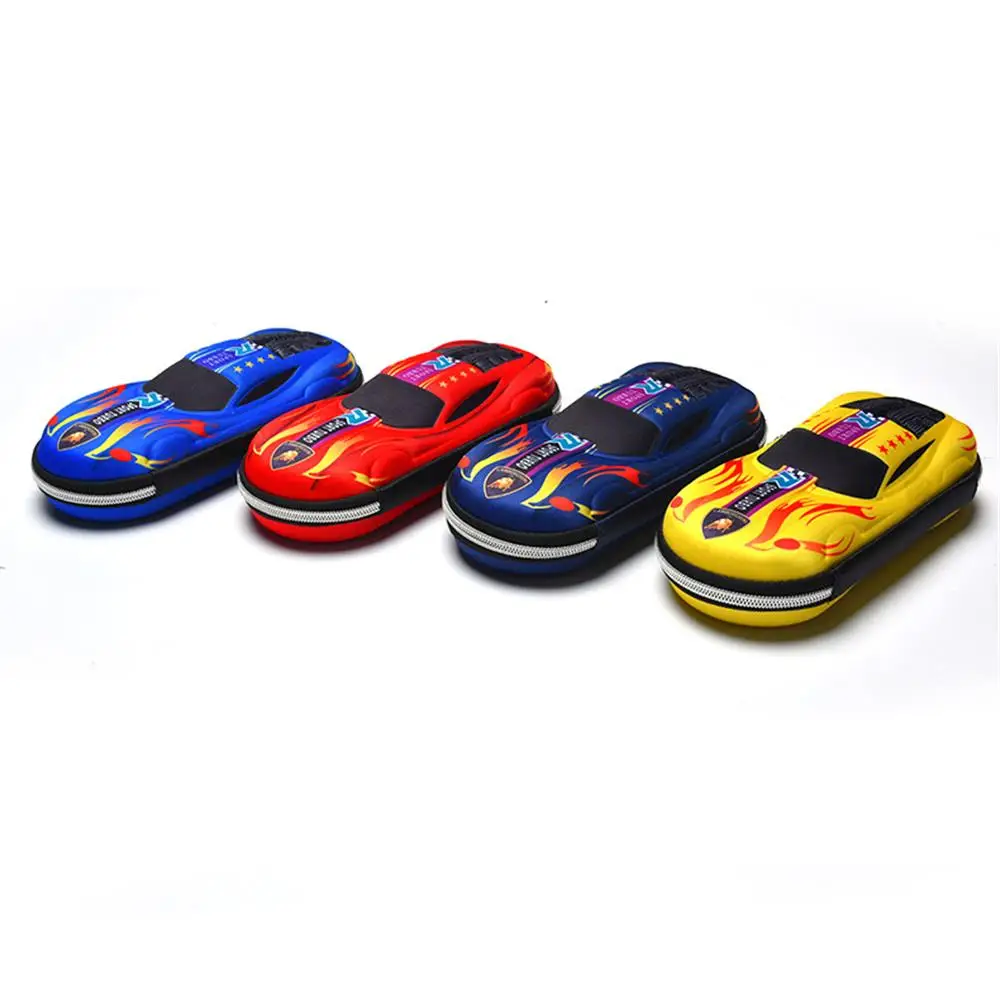 1Pc 3D Racing Car Pencil Cases Cartoons School Pencil Case For Children Stationery Box EVA PU Plastic Pen Case Boy Cute Pen Bag