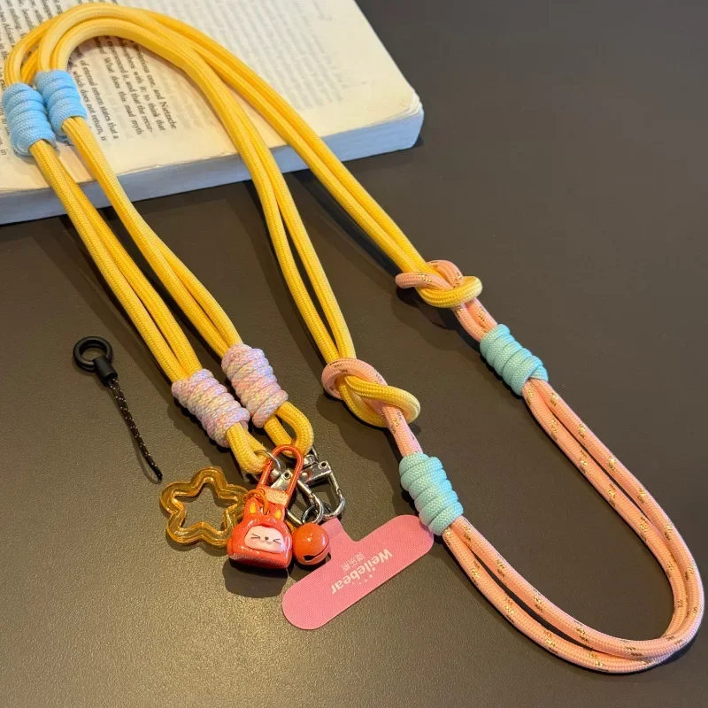 CxrKiti الهاتف المحمول الحبل Crossbody يمكن حمل الكورية متعددة الوظائف كاميرا محبوك في الهواء الطلق المضادة للإمالة حبل سلسلة هواتف المحمول