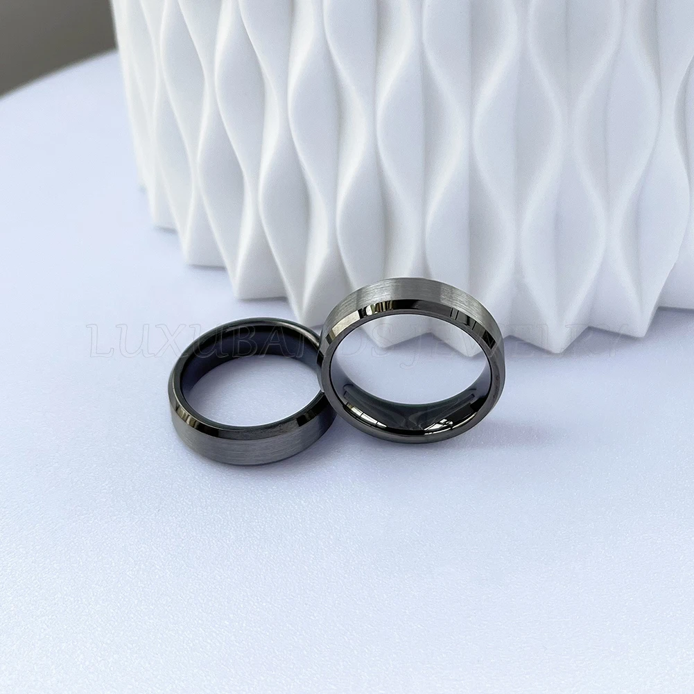 8mm Ring For Men Beveled Edges Brushed Finish Tungsten Carbide Ring Boyfriend Gift Rings For Couple Women Luxury Quality Jewelry