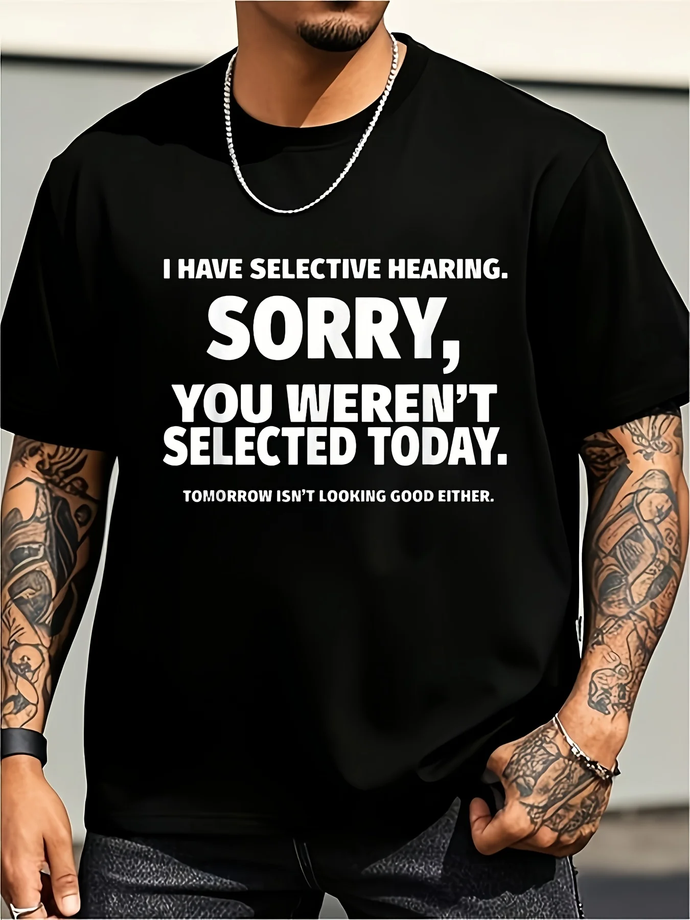 Men's Humorous and Satirical T-Shirt with the Print 