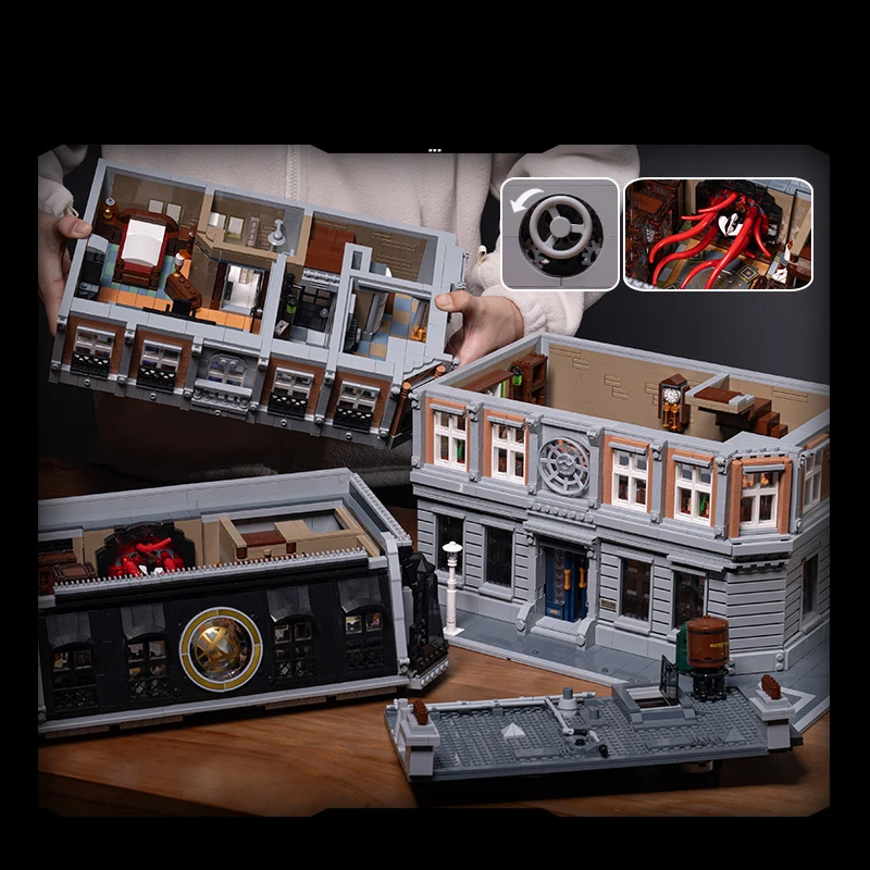 6564 pièces film Sanctum Sanctorum maison blocs de construction modulaires vue sur la ville appartement Architecture brique modèle Kit adulte enfant cadeaux