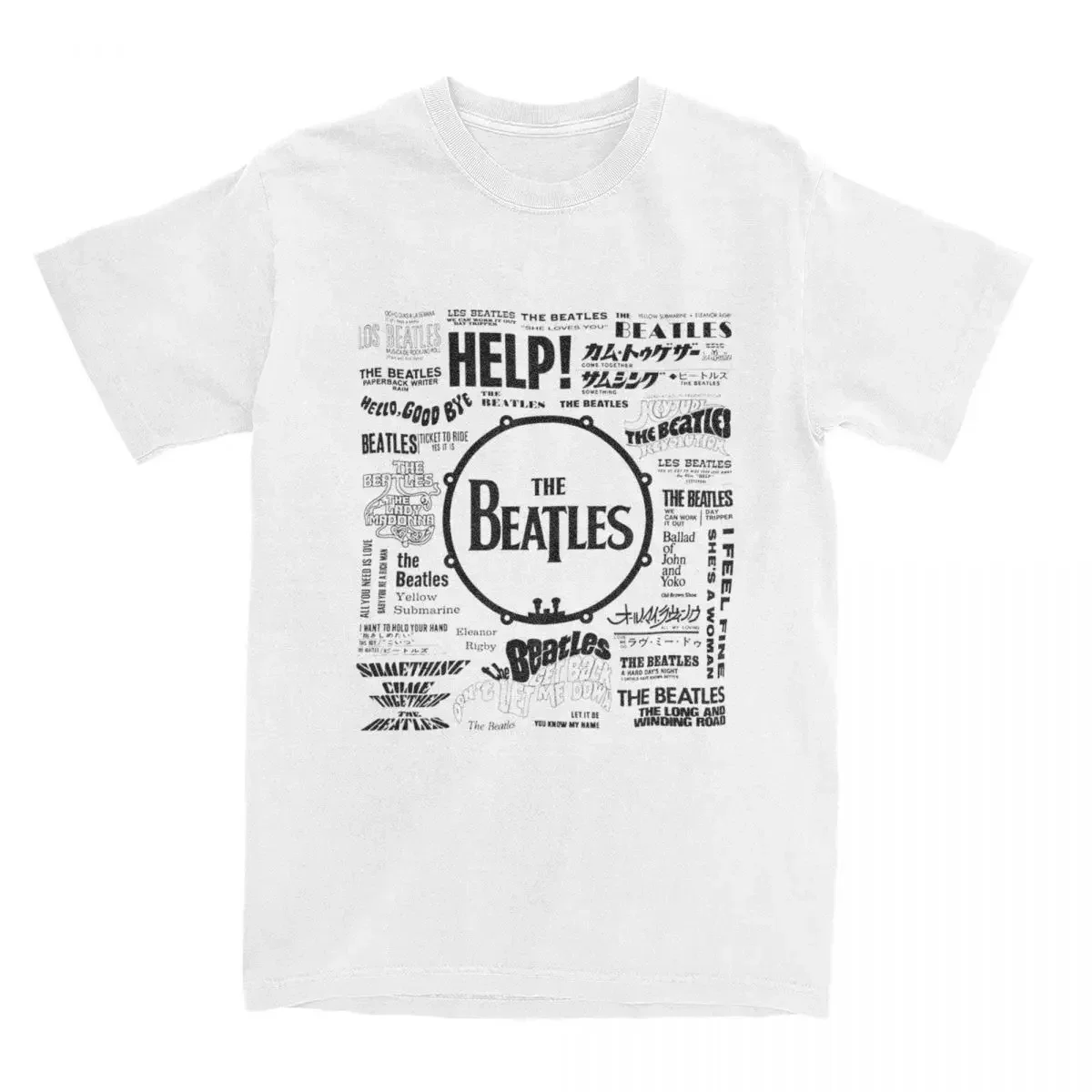 The Beatle Singles Art T-Shirt Men Novelty Cotton Tee Shirt Round Collar Short Sleeve T Shirt Birthday Gift Clothes