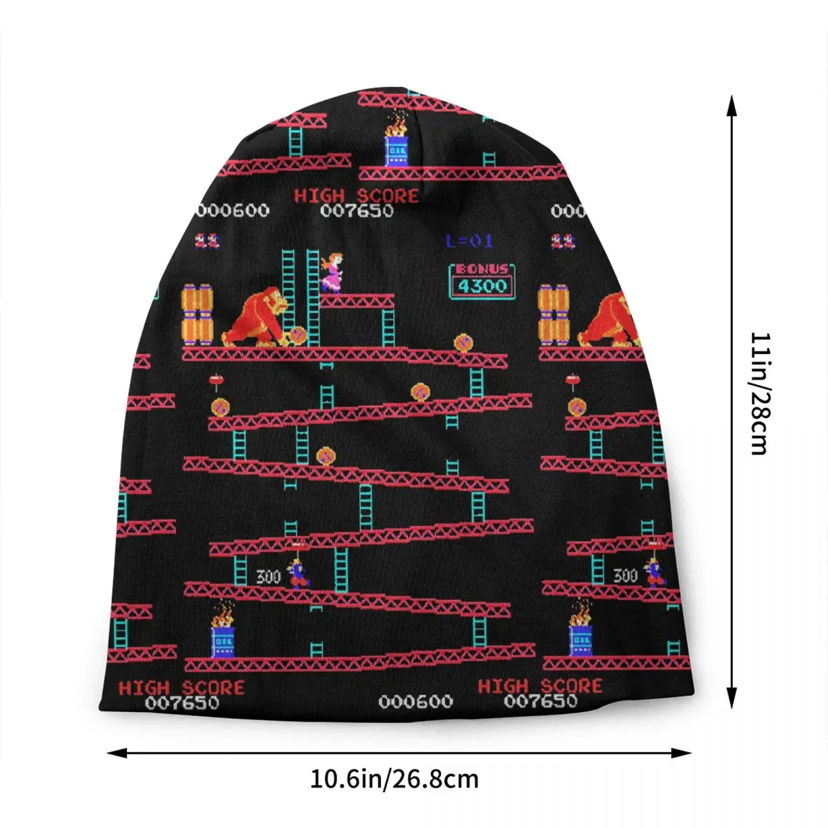 Donkey Kong Skullies gorros Unisex, gorro de punto cálido para la calle, gorro de Collage de juegos Arcade para adultos, Invierno