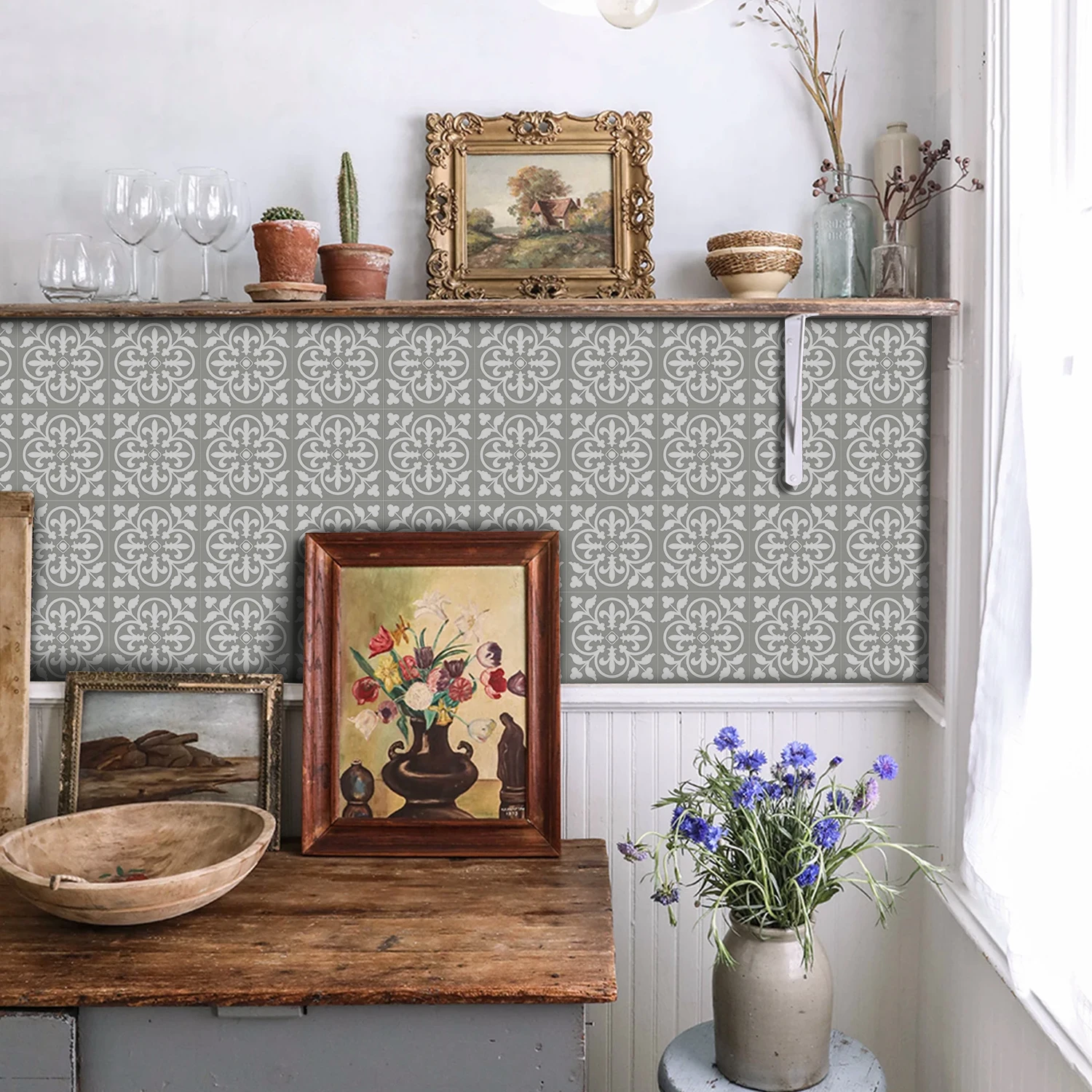 

24pcs Peel-off decorative wall stickers, PVC crystal surface stickers, kitchen backsplash stickers 15x15cm