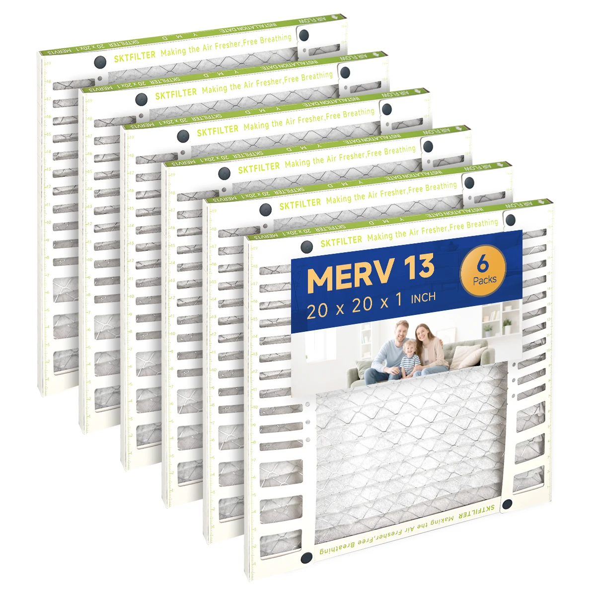 

20x20x1 Air Conditioner Furnace Air Filter MERV 13 Compatible with HVAC Cabin Vent Fan Actual Size 19.55x19.55x0.75 Adjustable minimum size 9.55 x 19.55 x 0.75 6 Packs