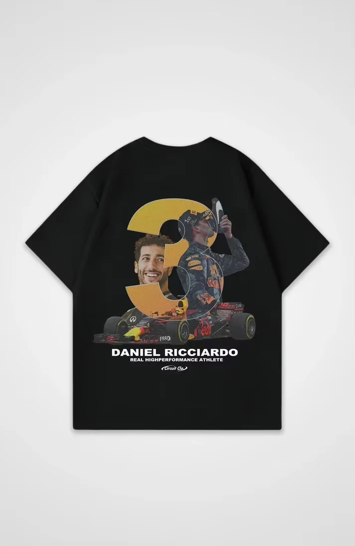 

2025 Summer Trend T-Shirt Daniel Ricardo Racing Y2K Flat Printing Pure Cotton Plus Size Men's Women's Round Neck T-Shirt Unisex