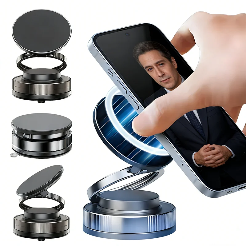 

Магнитный держатель для телефона в автомобиль 360° ° Вращающийся, складной и регулируемый магнитный автомобильный держатель, крепление на присоске для телефона в машину/на зеркало